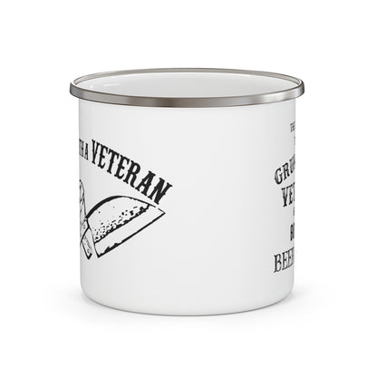 Grumpy Old Veteran Enamel Camping Mug
