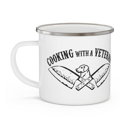 Grumpy Old Veteran Enamel Camping Mug