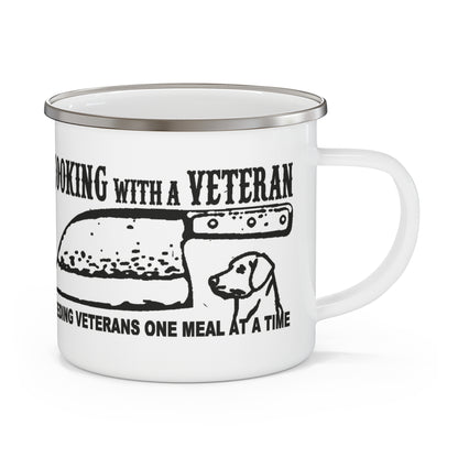 Cooking with a Veteran Enamel Camping Mug